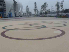 彩色天然膠粘石路面 彩色天然膠粘石路面